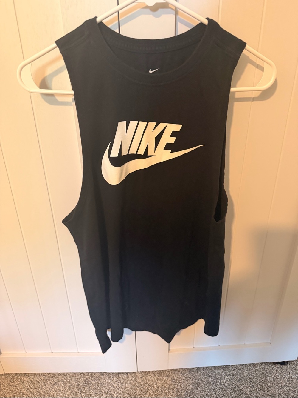 Nike Black Women’s Muscle Tank with White Logo
